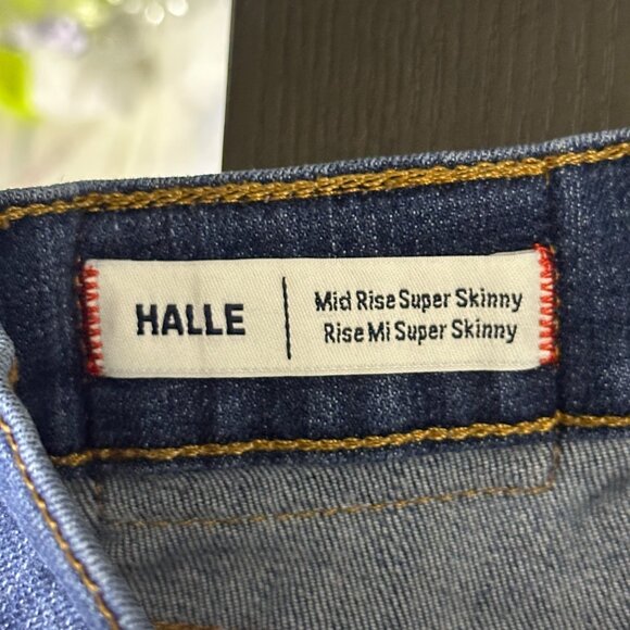 Y2K True Religion Halle Mid Rise Skinny Slim Denim Jean Pant Women 27 Blue MX - Picture 5 of 15